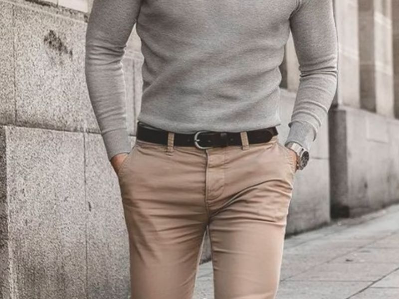Black Belts Khaki Pants