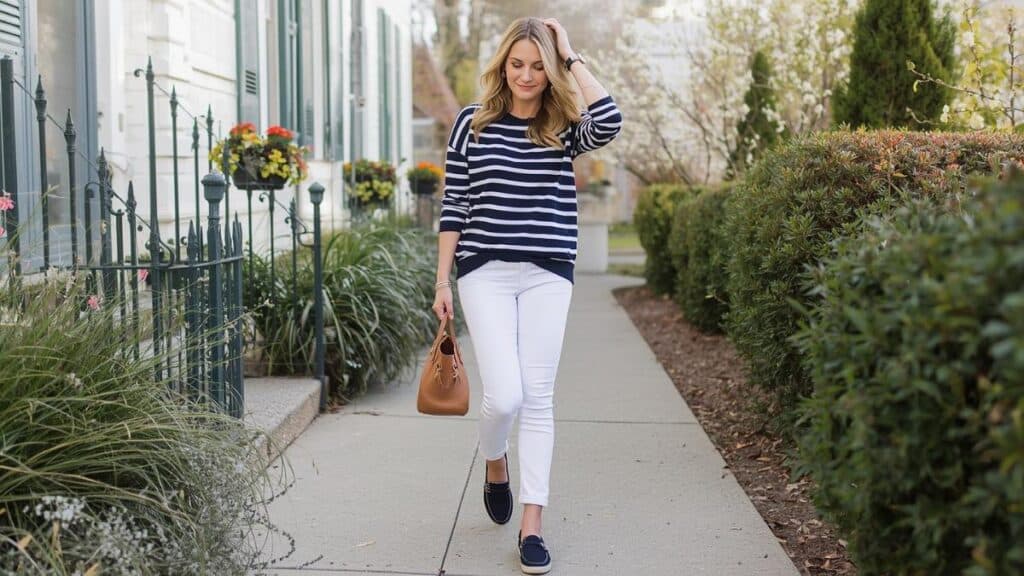 What to Wear with White Capris Pants 3