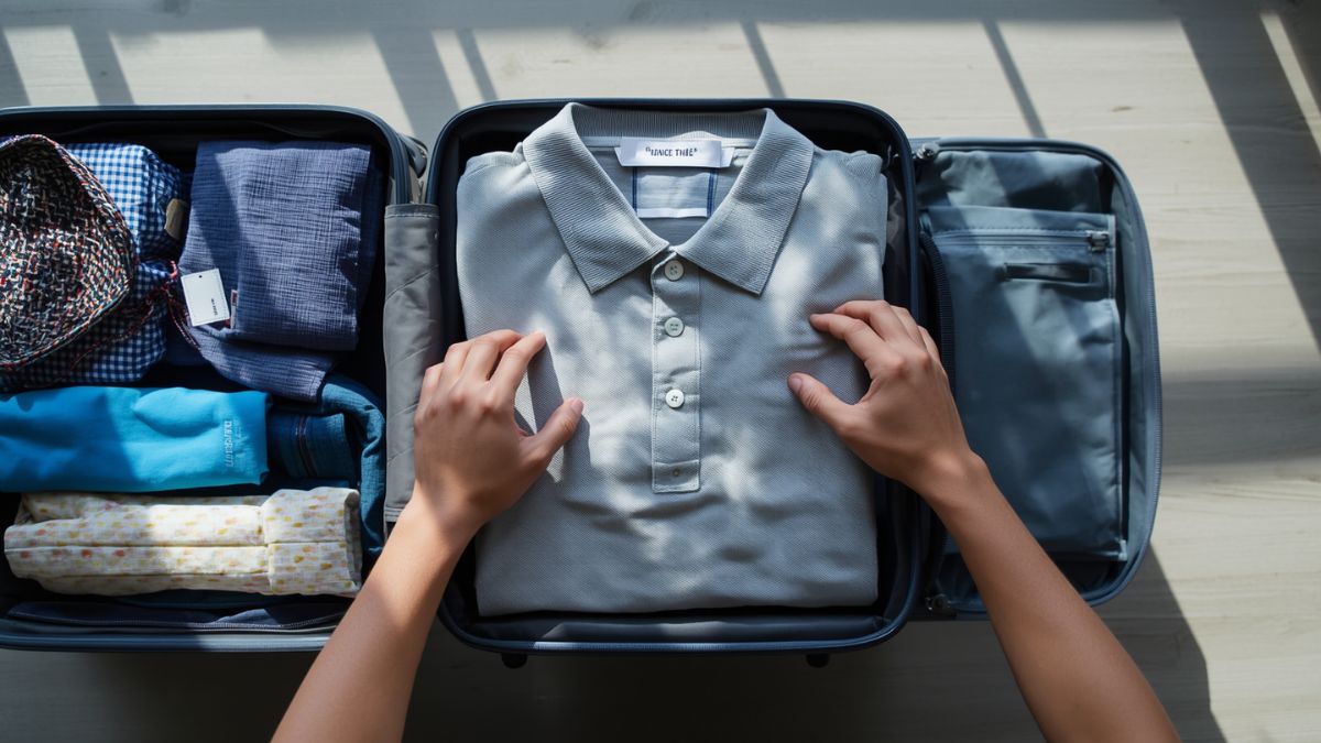 How to Roll Polo Shirts for Packing 1