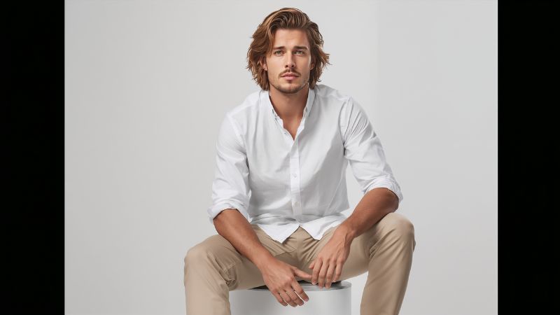 What Color Dress Shirts Go with Khaki Pants? 4 Khaki pants styled with a white shirt for a timeless men’s smart casual look
