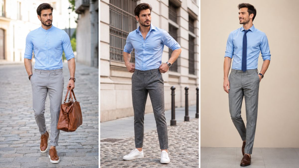 Light Blue Shirt Grey Pants What Color Shoes 1 Light Blue Shirt Grey Pants What Color Shoes