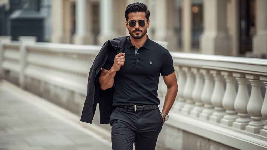 What to Wear with a Black Polo Shirt 1 What to Wear with a Black Polo Shirt