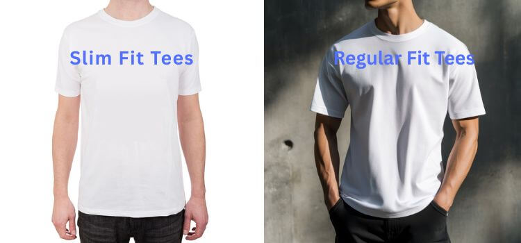 Slim fit tees vs regular fit tees side-by-side comparison
