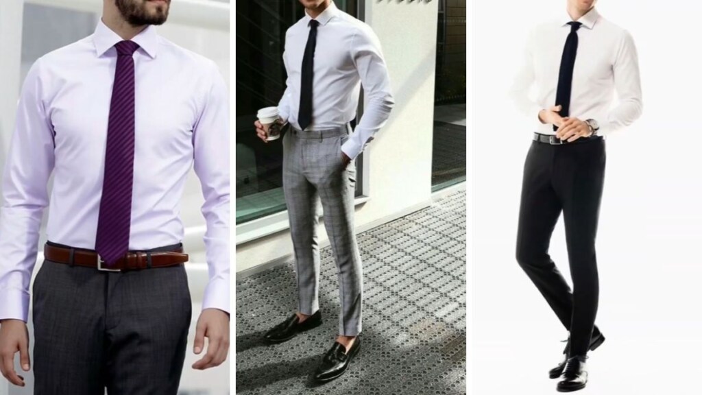 Man wearing a black tie with a white shirt at a formal event
