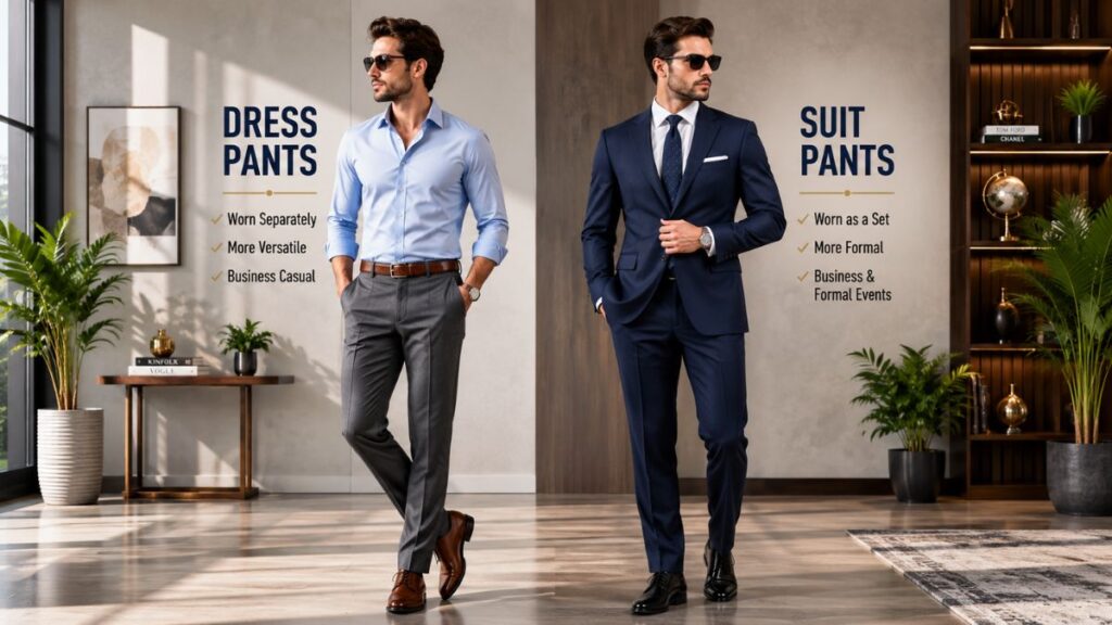 Dress Pants vs Suit Pants 1 Dress Pants vs Suit Pants 2