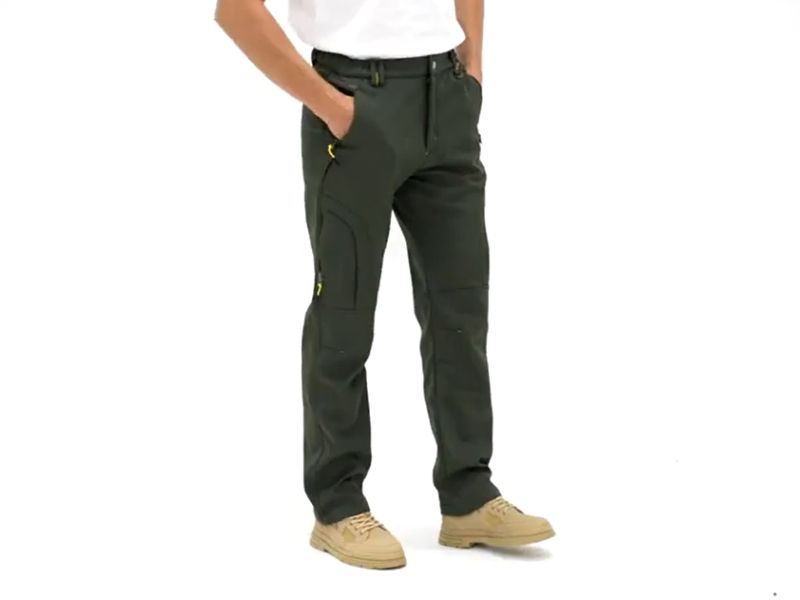 Best men’s winter pants green thermal-lined trousers for cold weather